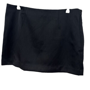 A New Day Womens 16 Black Ponte Mini Skirt Sexy Gothic Minimalist Staple‎ NWT